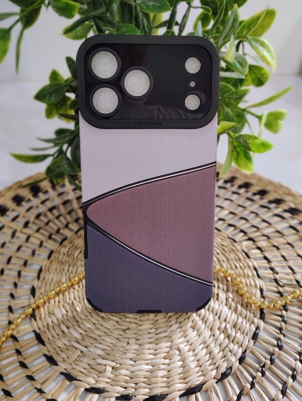 Stylish Geometric Blue & Gray Iphone 17 Pro Max Case - Compatible Model